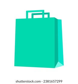 Green Shopping bag mockup. Vector illustration