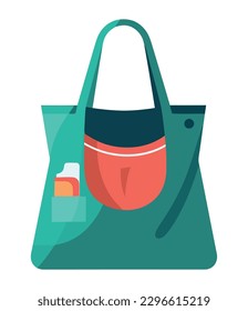 icono aislado de papel de bolso de compra verde