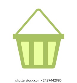 Ilustración vectorial de icono verde de la cesta de la compra