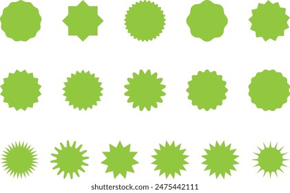 Green shopping labels collection. Sale or discount sticker. Special offer price tag