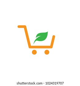 Green shopping logo design template