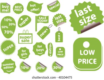 green shopping signs. vector