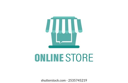 Green Shopping store logo vector design 