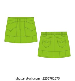 Green short skirt. Vector image