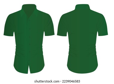 Green short sleeve shirt. vector 