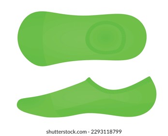 Green short sock. vector illustration