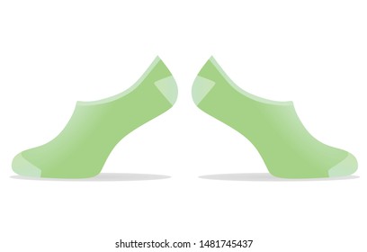 Green short socks. vector illustration