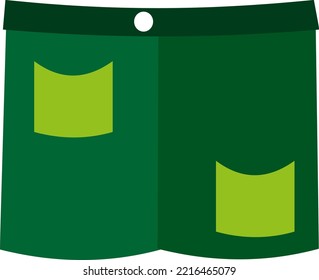 Green shorts, illustration, vector on a white background.