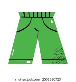 Icono de equipo deportivo de pantalones cortos verdes aislado