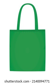 Green shoulder shopping bag. vector illustration