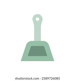 Green shovel flat ticon vector illustration. Rubbish dump icon vector illustration. 