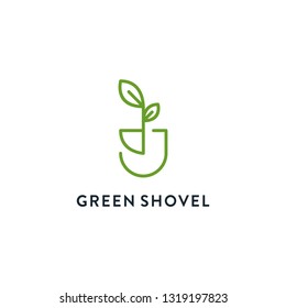 green shovel logo design - Vector