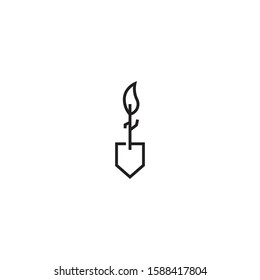 green shovel logo vector design template with outline, simple, and elegant styles