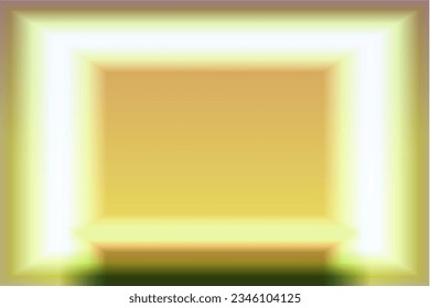 green showcase illustration. rectangle podium on green background. Abstract minimal scene with geometrical form. Abstract background. Scene to show cosmetic products. display case 