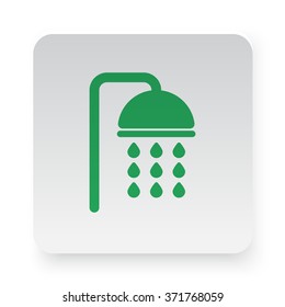 Green Shower icon on white app button