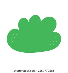 Green shrub doodle illustration. Isolated vector illustration