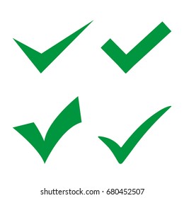 Green sign affirmed on a white background