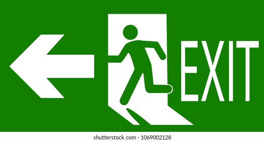 Green Sign Emergency Fire Exit Indicating Stock Vector (Royalty Free ...