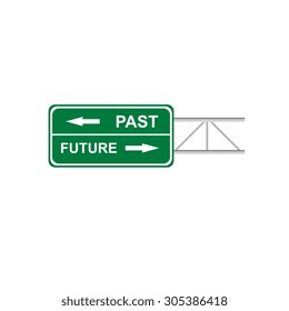 Green sign past and future