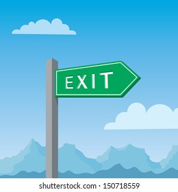 green sign post exit