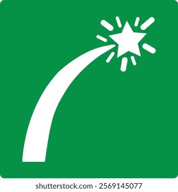 Green sign survival craft distress signals. Indicates the location equipment for sending distress signals on sea vessels, lifeboats and rafts. Safety on a life raft. Attracting the attention rescuers.