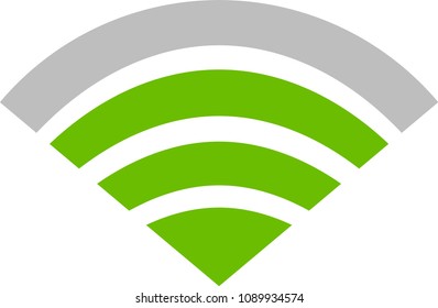 Green Signal icon of radio wave status 3