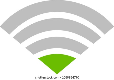 Green Signal icon of radio wave status 1