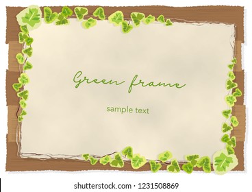 Green signboard frame