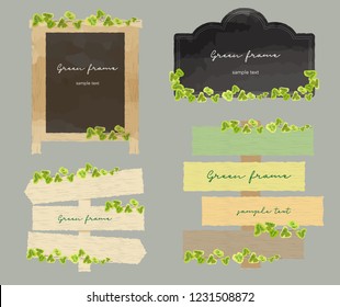 Green signboard frame