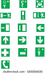green signs for building and lab/ warning signs