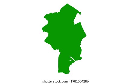 Green silhouette of the Brazilian city of Duque de Caxias