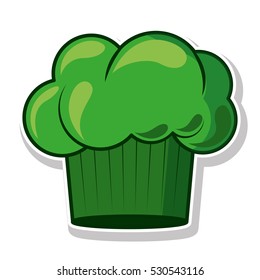 green silhouette with chefs hat