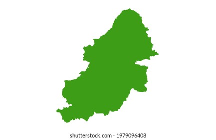 Green silhouette of city map of Birmingham in England