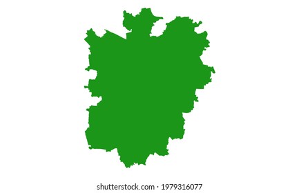 Green silhouette of the city map of Braunschweig in Germany