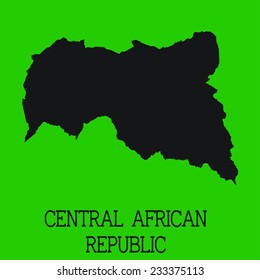 Green Silhouette of the Country Central African Republic