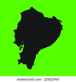 Green Silhouette of the Country Ecuador