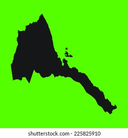 Green Silhouette of the Country Eritrea