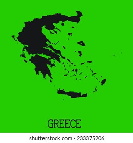 Green Silhouette of the Country Greece