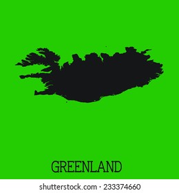 Green Silhouette of the Country Greenland