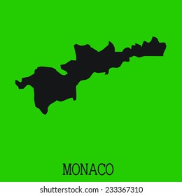 Green Silhouette of the Country Monaco
