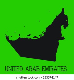 Green Silhouette of the Country United Arab Emirates