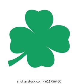 A green silhouette of a four leaf clover