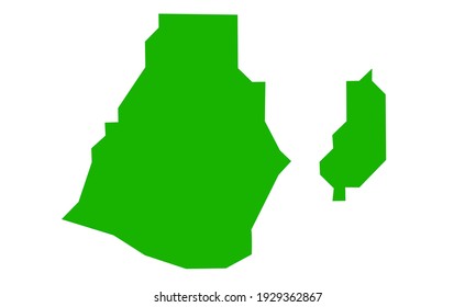 Green Silhouette Of Ikeja City Map In Nigeria On White Background