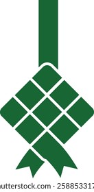 Green Silhouette Ketupat Decoration for Islamic Events Ramadan and Eid