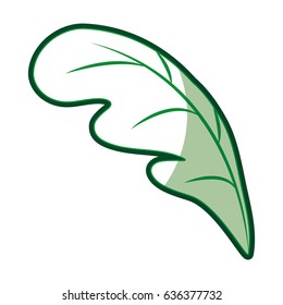 green silhouette of leaf side view of beet with thick contour vector illustration