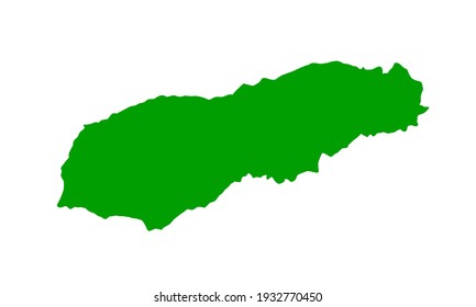 Green silhouette of liquica city map in Timor Leste on white background