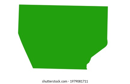 Green Silhouette Of Map Of Abyei City In Sudan