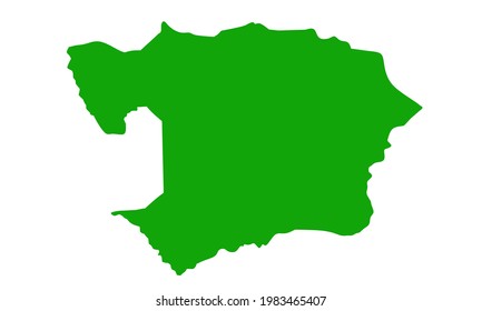 Green silhouette map of Battambang city in Cambodia