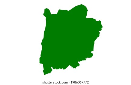 Green silhouette map of the city of Mülheim an der Ruhr, Germany in Germany on white background