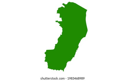 Green silhouette map of the city of Espirito Santo in Brazil